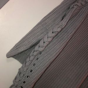 Braided grey tunic sweater